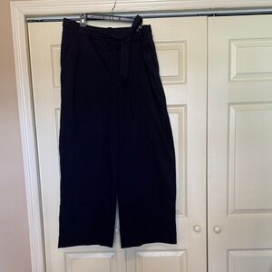 J. Crew Factory Navy Wide-Leg Tie-Waist Pants